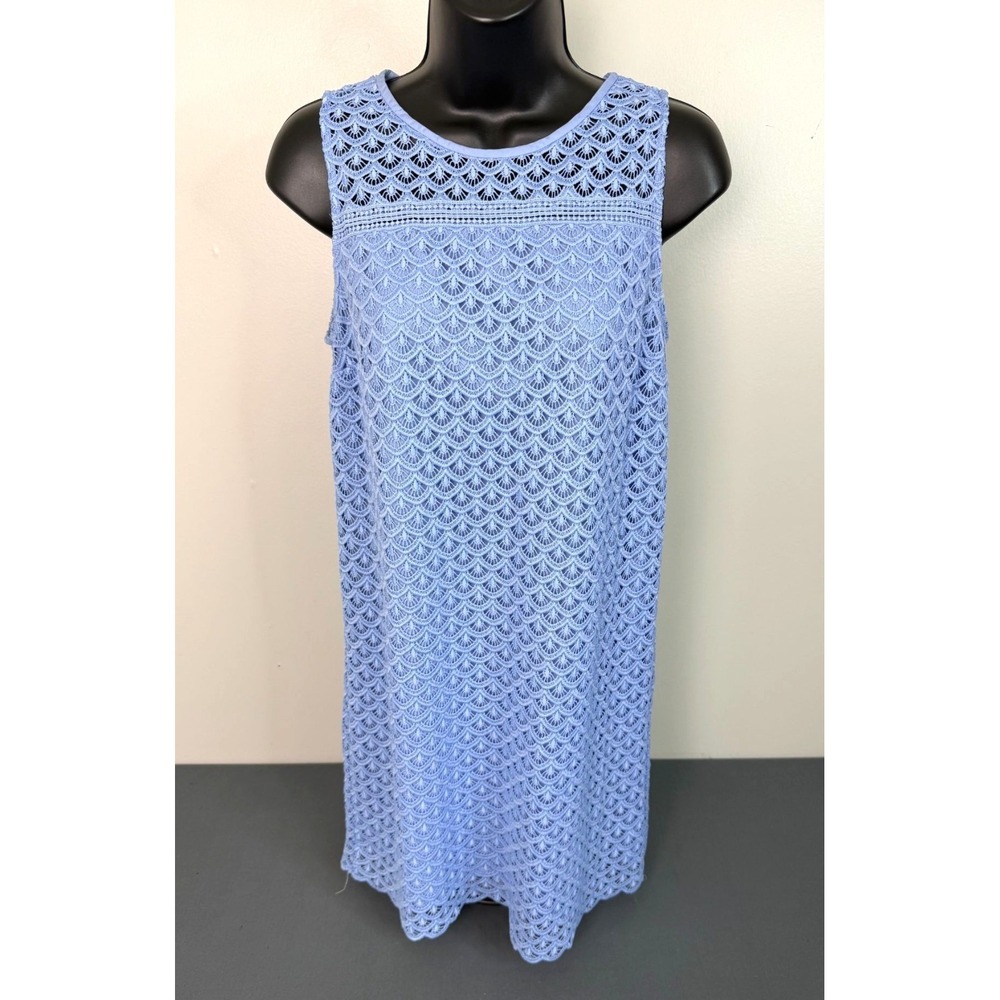 Loft Outlet Blue Purple Lace Dress Sleeveless Size 2P Preppy Babydoll